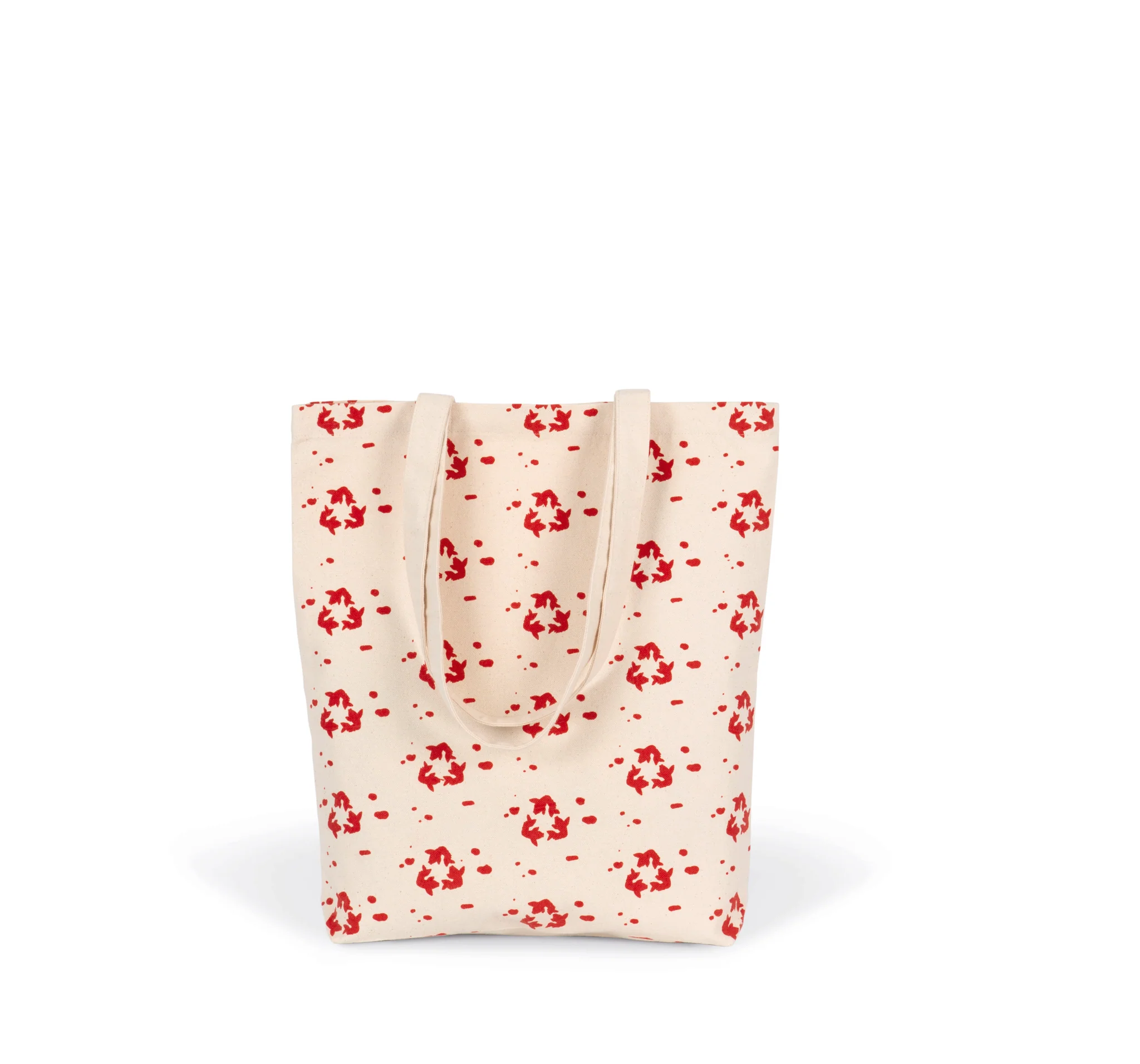 PAMUT BEV�S�RL�T�SKA PATTERNED SHOPPING BAG Nat�r/Piros mint�s